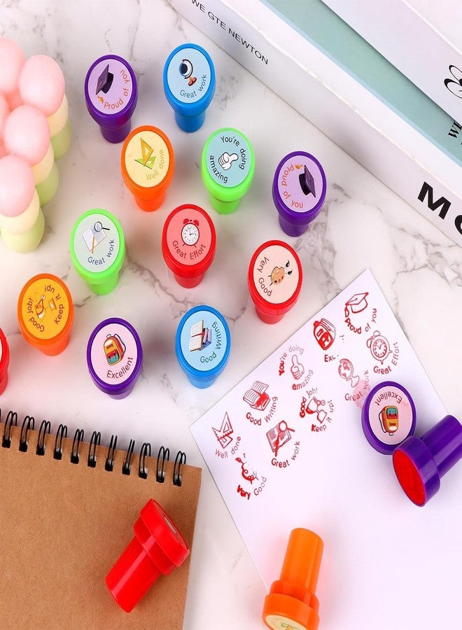 ASFunClub FunClub Stamps for Kids Reward Students Craft Scrapbooking Stamps for Children Self-Inking Stamp for Party Gifts Motivation Stamp Toys Art & Craft for School Supplies Toys for Kids-10Pcs (Motivation) - Image 5